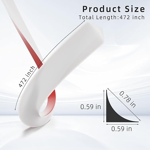 Flexible Quarter Round Molding Trim Peel and Stick 472Inch White,Small Self Adhesive Silicone Shoe Moulding,Bendable Mini Waterproof Caulk Strip for Baseboard,Wall,Bathtub,Floor,Bathroom,Crown