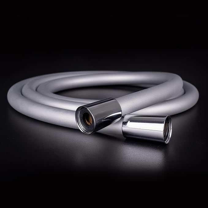 Shower Hose, Food grade Silicone Shower Head Hose, Kink-Free Handheld Shower Hose Extension, Rv Shower Hose Replacement with Premium Brass Material for Cleaning Pet, Bidet, 60 Inches, Silver