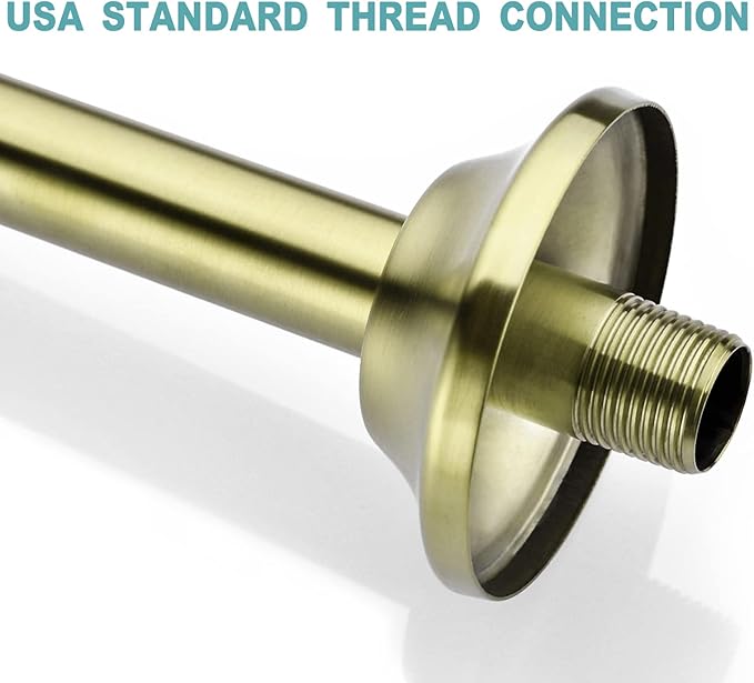 BESTILL 16 Inch L-Shaped Shower Head Extension Arm, Shower Arm and Flange Included, Brushed Gold