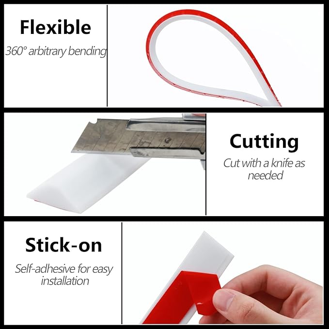 Collapsible Shower Threshold Water Dam, Shower Door Water Dam Barrier, Dry and Wet Separation Door Dam Water Stopper Kitchen Shower Threshold Silicon Water Blocker(98Inch)