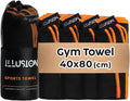 illusion Small Microfiber Gym Towels for Men and Women Active Sports (32" L x 16''W)-Lightweight Quick Dry Gym Towel for Sweat-Workout Towels Ideal for Yoga, Camping, Running, and Outdoor Activities