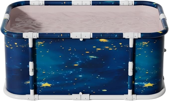 Portable Foldable Ice Bath Tub, Large Portable Soaking Bath Tub for Home Outdoors Gyms (Cosmic Planets)