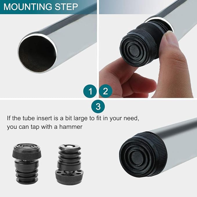 uxcell Leveling Feet 1" 25mm OD Round Insert Furniture Adjustable Leveler 8 Sets