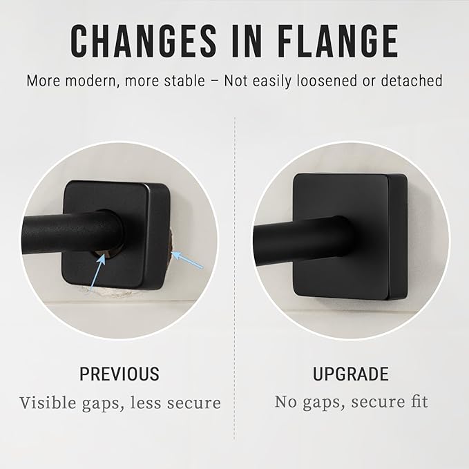 G-Promise All Metal 15.2-Inch Shower Arm with Flange, Wall-Mounted Stainless Steel 90 Degree Shower Extension Pipe Replacement for Fixed Shower Heads, Matte Black