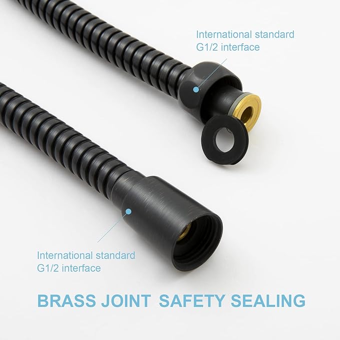 OFFO Shower Hose Oil Rubbed Bronze Kink Free Stainless Steel Shower Hose Attachment Electroplating Handheld Shower Head Hose Flex Hoses Extension with Brass Insert & Nut for Pet Bathing Cleaning 60 in