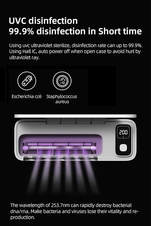 Toothbrush Cleaning Holder, Self Adhesive Toothbrush Cleaner, Timer Function, Toothbrush Sanitizer Bathroom Accessories