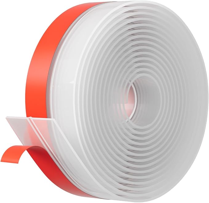 Heavy-Duty 3Inch (W) x 20FT(L) Door Weather Stripping, Extra Thick 2mm Door Draft Stopper Silicone Seal Strip, Draft Seal Tape for Doors Windows and Shower Glass Gap