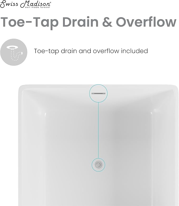 Voltaire 47" Square Freestanding Bathtub