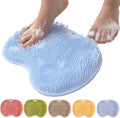 Shower Foot Scrubber Mat with Non-Slip Suction Cups, Foot Back Cleaning Pad Back Washer Exfoliating Bath Wash Pad, Wall Mounted Slip Suction Cups for Use in Cleaner Men and Women (Blue)