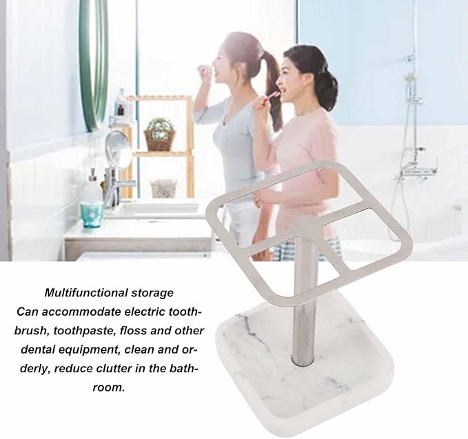 Stainless Steel Toothbrush Holder,Toothbrush and Toothpaste Stand,Bathroom Toothbrush Storage Organizer Toothbrush Holders Shelf for Bathroom Vanity Countertops (Silver)