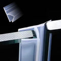 Frameless Soft Shower Door Sweep Seal Drip Rail, Glass Shower Silicone Door Seal Strip,Weatherproof Silicone Seal Fit for Glass (H Type, 12mm (1/2"))
