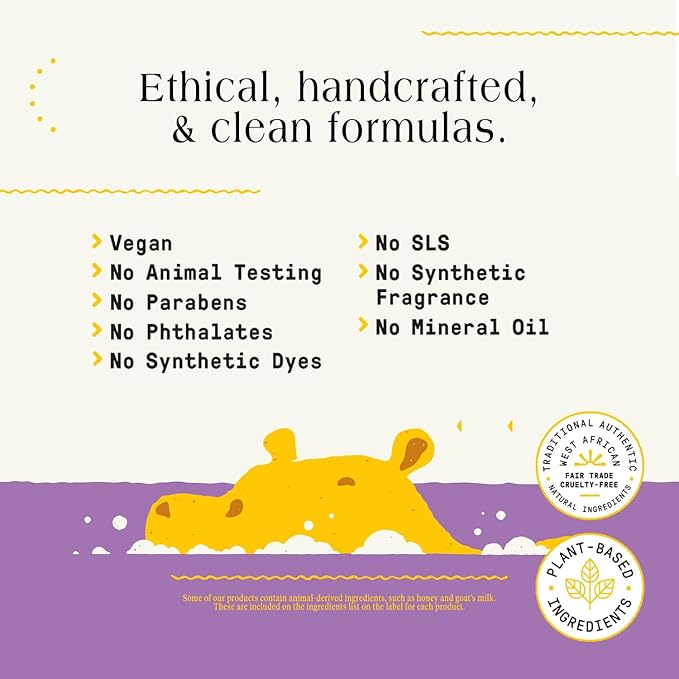 Alaffia Babies & Kids Bubble Bath, Lemon Lavender, Pump Included – Gentle Cleanser with Raw Shea Butter and Lemon Balm, 32 Fl Oz