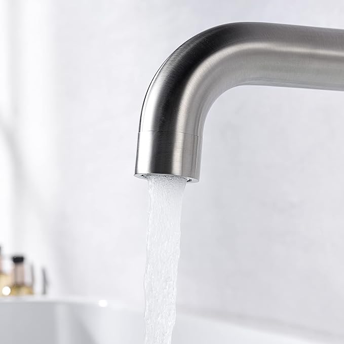 SUMERAIN Tub Faucet Brushed Nickel Wall Mount Tub Filler High Flow Bathtub Faucet with Rough in Valve, Extra Long Spout