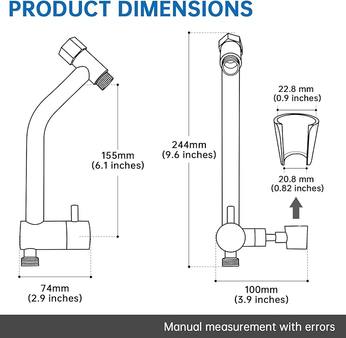 G-Promise All Metal Shower Diverter with Low Handheld Holder, 3-Way Diverter Valve with Pause Mode for Handheld and Fixed Shower Head, 4-Settings Universal Bathing System Replacement Part(Chrome)