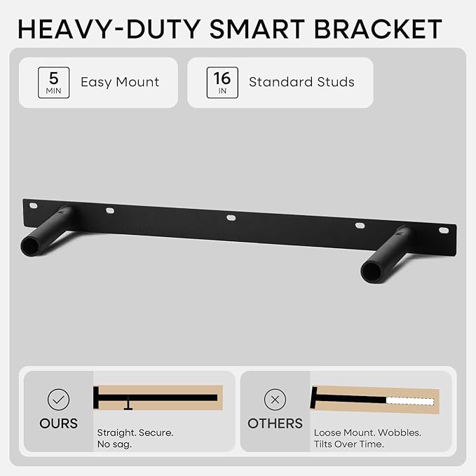 Homeforia 24 inch Wood Floating Shelves, High End Solid Natural Wood 24inch Floating Shelf for Wall, Unfinished Wooden 24 inches Floating Shelves, Heavy Duty Bracket, 24 X 6.5 X 1.75 in, Set of 4