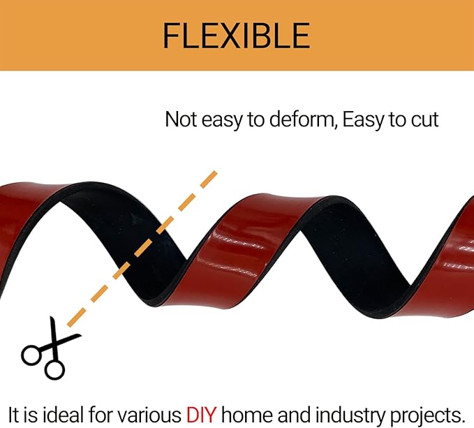 Rubber Seal Strips, Rubber Sheets, Rolls & Strips with Adhesive Backing for DIY Gaskets Material, Warehouse Sealing, Home Application Weather Striping (1” Wide x 1/8" Thick x 10' Long), Black