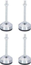 PATIKIL Furniture Leveling Feet 2" Dia Base M8 Thread, 4 Pcs Carbon Steel Adjustable Threaded Furniture Leveler Screw on Leg Leveler with Pads for Desk Chair Cabinet, Black