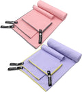 Eunzel 2 Set Quick Dry Camping Towel, Microfiber Travel Towel Super Absorbent Fast Drying Towel for Camping, Beach, Gym, Backpacking & Swimming(Two 3-Piece Towel Sets, Taro Purple/Pink)