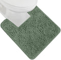 GORILLA GRIP Plush Absorbent Shaggy Chenille Bath Rug Mat for Square Toilet Base with Rubber Backing, Machine Washable Rugs, Soft Microfiber Contour Mats for Toilets, Bathroom Decor, Sage
