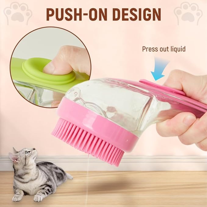 Dog Bath Brush, Pet Grooming Massage Scrubber for Long and Short Hair, 2025 Model (green)