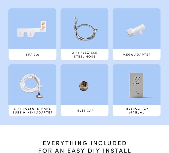 TUSHY 3.0 Spa Cool to Warm Water Bidet Attachment. Easy Universal Toilet Seat Install, Requires Sink Connection for Temperature Control. Fresh Self Cleaning Clean Water (Pink/Bamboo)