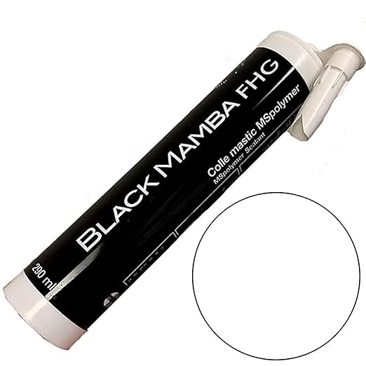 Black Mamba FHG High Tack - Superfast Mono Component Polymer Sealant Cartridge - White, Single