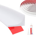 Shower Threshold Water Dam Barrier 39", Silicone Sealant Included, Collapsible Self-Adhesive Water Blocker, Shower Door Water Stopper for Floor Bathroom Kitchen Bathtub Sink
