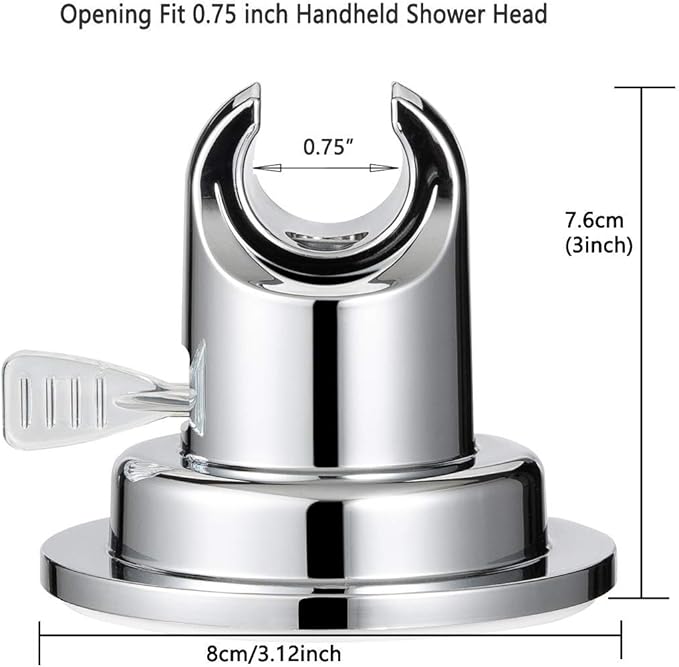 [2 Pack] Suction Cup Shower Head Holder for Elderly, Removeable Showerhead Holder for Minors, Adjustable Hand held Shower Head Holder, No Drilling Bathroom & Bathtub Wall Mount Shower Hanger