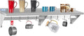 Hally Stainless Steel Shelf with 8 Hooks 14" x 60" Wall Mounted Pot Rack 400lb, NSF Commercial Floating Shelving for Storage Hanging Pots, Pans, cookware in Restaurant, Kitchen, Home and Hotel