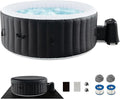Goplus Inflatable Hot Tub, 4-6 Person Blowup Pool Hottub w/130 Air Jets, Heater Pump, Filter Cartridges, Insulated Cover, Ground Cloth, Portable Outdoor Water SPA (80’’ Round, 4-6 Person)