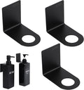 Segbeauty Stainless Adhesive Bottle Holder, 3Pcs Bathroom Bottle Dispenser Holder, Dia 1.1in 2.8cm Lotion Bottle Wall Mount, Rustproof Shampoo Bottle Holder Wall Hanging Rack for Kitchen Toilet Black