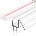 Frameless Shower Door Seal Strip 2 Pack x 39 Inch MD Glass Shower Door Bottom Seal Side Seal Strip Door Sweep for 3/8" Glass Ultra-Clear Polycarbonate Stop Shower Leaks Create A Water Barrier