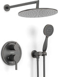 HammerHead Solid Metal Rain Shower System Set with Handheld and 10" Rainfall Head, Shower Valve and Trim Kit, 2-Handle Shower Faucet Set with 2 Way Diverter Body – Oil Rubbed Bronze