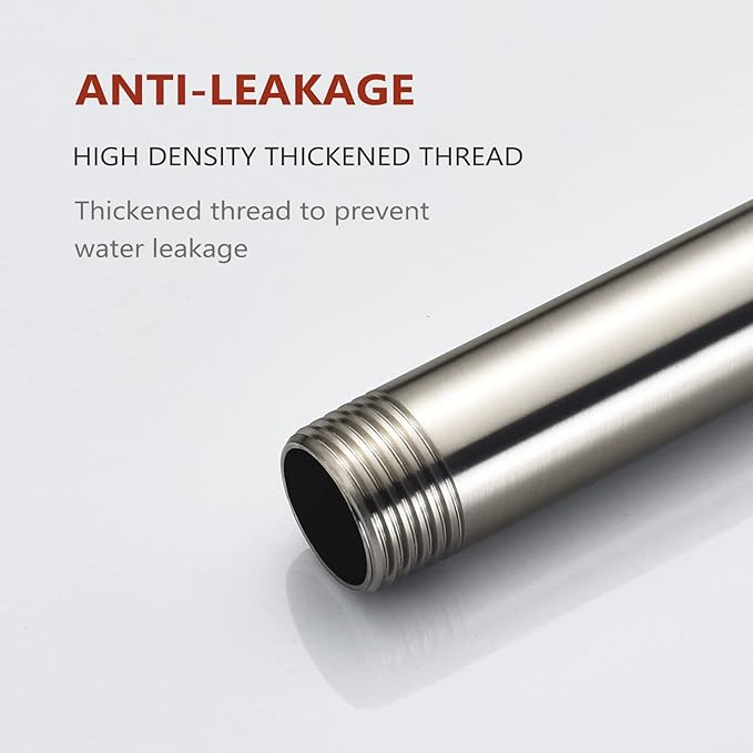 High-end Wall Mounted Extension Anti-corrosion Shower Arm (Made of Solid Brass) and Flange for RP46870-SS 16-inch, Brilliance Stainless