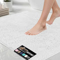 GORILLA GRIP Bath Rug Mat 36x24, Thick Soft Absorbent Chenille, Quick Dry Microfiber Mats, Rubber Backing Washable Shower Floor Rugs, Bathmat Runner, US Designed Bathroom Home Decor Accessories White