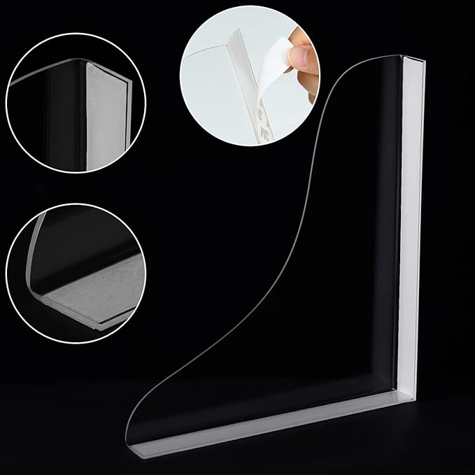 4 Pack Shower Splash Guard – Waterproof Self-Adhesive Shower Water Guard, Flexible Bathtub Corner Splash Barrier, Easy Install Shower Leak Guard for Tub and Walk in Shower(9.25 x 11.25 inch)