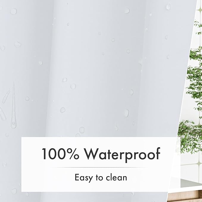 Amazer White Shower Curtain Liner with Magnets, 72x84 Plastic Shower Liner PEVA Waterproof Medium Weight Inside Shower Curtains Liner for Bathroom with Rustproof Grommet