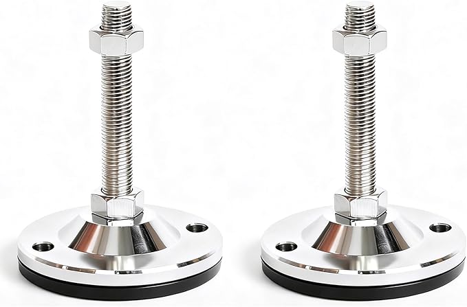 Adjustable Leveling Screw Leg,Susenya Self Leveling Feet,Foot Level,Workbench Leg Leveler,Heavy Duty Leg Leveler,Table Leveling Glides,Carbon Steel PVC,2-Pack,D120xM16xH150,2000 Lb Capacity,4.7" Dia.