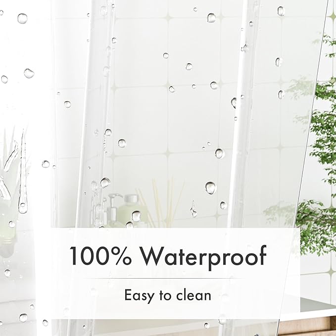 Amazer Frosted Shower Curtain Liner, 72x78 Plastic Shower Liner PEVA Medium Weight Inside Shower Curtain for Bathroom with Rustproof Grommets