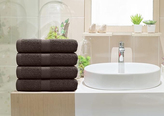 DAN RIVER 6-Pack Premium Hand Towels (16x28 Inches) - 100% Cotton, Ultra Soft, Lightweight, Highly Absorbent Towels for Bathroom, Spa, Gym, Salon, Hotel, and Travel - 550 GSM – Brown