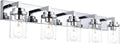 MELUCEE 5-Lights Bathroom Vanity Light Fixtures Chrome, Modern Vanity Lighting with Clear Glass Shade, Industrial Wall Mount Lights for Mirror Cabinet Sink