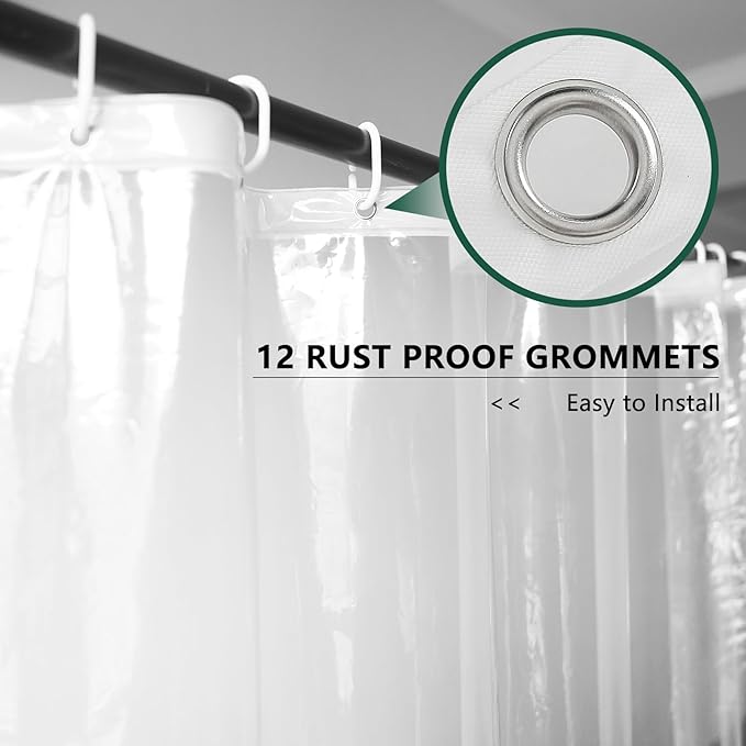AooHome Long Clear Plastic Shower Curtain Liner, 72x78 Premium Light Weight EVA 4G Plastic Bathroom Shower Liner with Rustproof Metal Grommets and 5 Magnets for Shower Stall, Bathtubs(No Hooks)