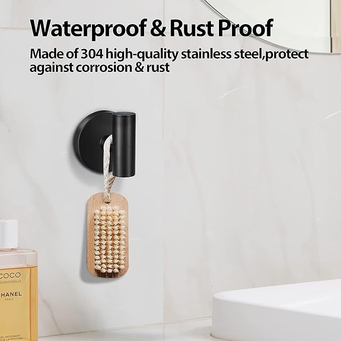 Kruodop Towel Hooks for Bathroom,4 Packs Wall Mount Towel Holder,Black Matte Wall Robe Hook,Stainless Steel Heavy Duty Door Hanger Towel Hook for Kitchen, Bedroom,Hotel,Pool,Coats - Red Bronze