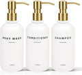 Set of 3 Shampoo and Conditioner Dispenser - 16oz Durable Shower Soap Dispenser and Shampoo Bottles - Easy to Refill Bathroom Decor