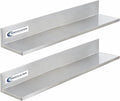 Stainless Steel Wall Shelf 8.6"x30" 60LB, 2 Packs L-Shaped Commercial Wall Mount Floating Shelving for Kitchen, Restaurant, Home