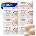 Shugar Soapworks Oatmeal & Coconut 5 oz Beauty Bar Soap 8-Pack | Plant-Based Vegan Formula | Sulfate & Paraben Free | Moisturizing Gentle Cleanser with Finely Ground Oatmeal Flakes