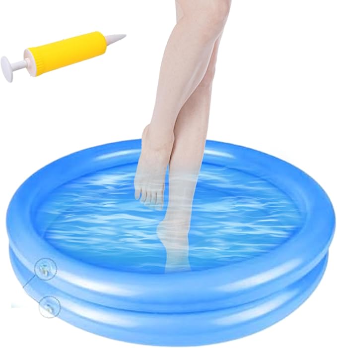 Foot Bath for Pool Entry Pool Foot Bath 23.6x23.6x6.3 Inflatable Foot Bath Round Portable Foot Soaking Bath Basin for Pool Entry Ladder Home Spa Clean Feet