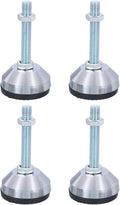 PATIKIL Furniture Leveling Feet 2.4" Dia Base M12 Thread, 4 Pcs Carbon Steel Adjustable Threaded Furniture Leveler Screw on Leg Leveler with Pads for Desk Chair Cabinet, Black