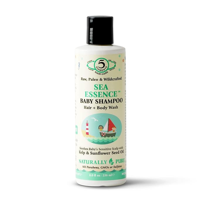 Morrocco Method Int'l Essence Baby Shampoo. All Natural Hair & Body Wash. No Parabens, GMO's or Sulfates. For infants, toddlers and children. 8 oz. (Sea Essence)