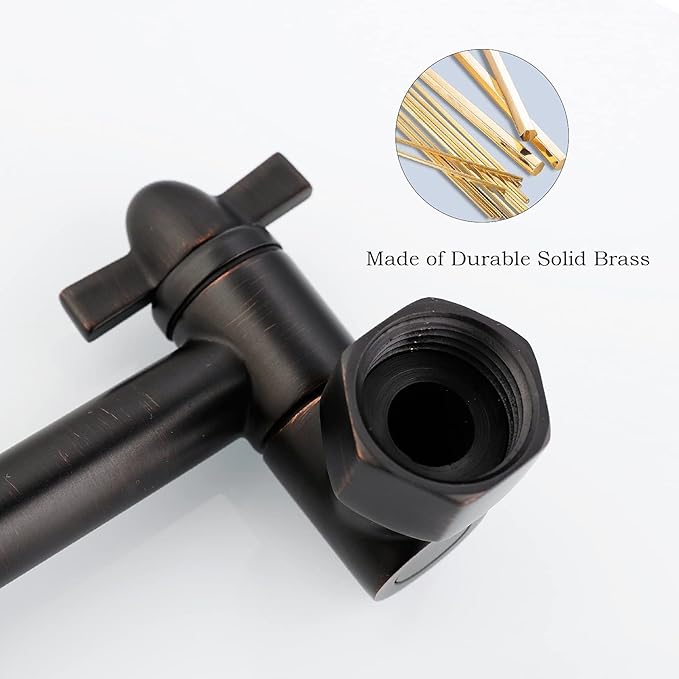 Adjustable Shower Extension Arm, 10 Inch Brass Oil Rubbed Bronze Shower Arm Extension for Shower Head, Universal Shower Extension for Fixed Shower Head